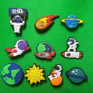NEW Set of 10 Space is cool Croc Charms. Bundle to save more.